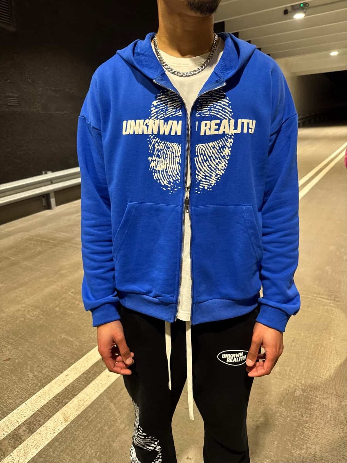 UNKNWN GRAPHIC ZIP HOODIE - ROYAL BLUE