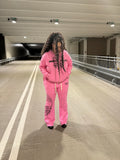 UNKNWN GRAPHIC ZIP HOODIE - PINK
